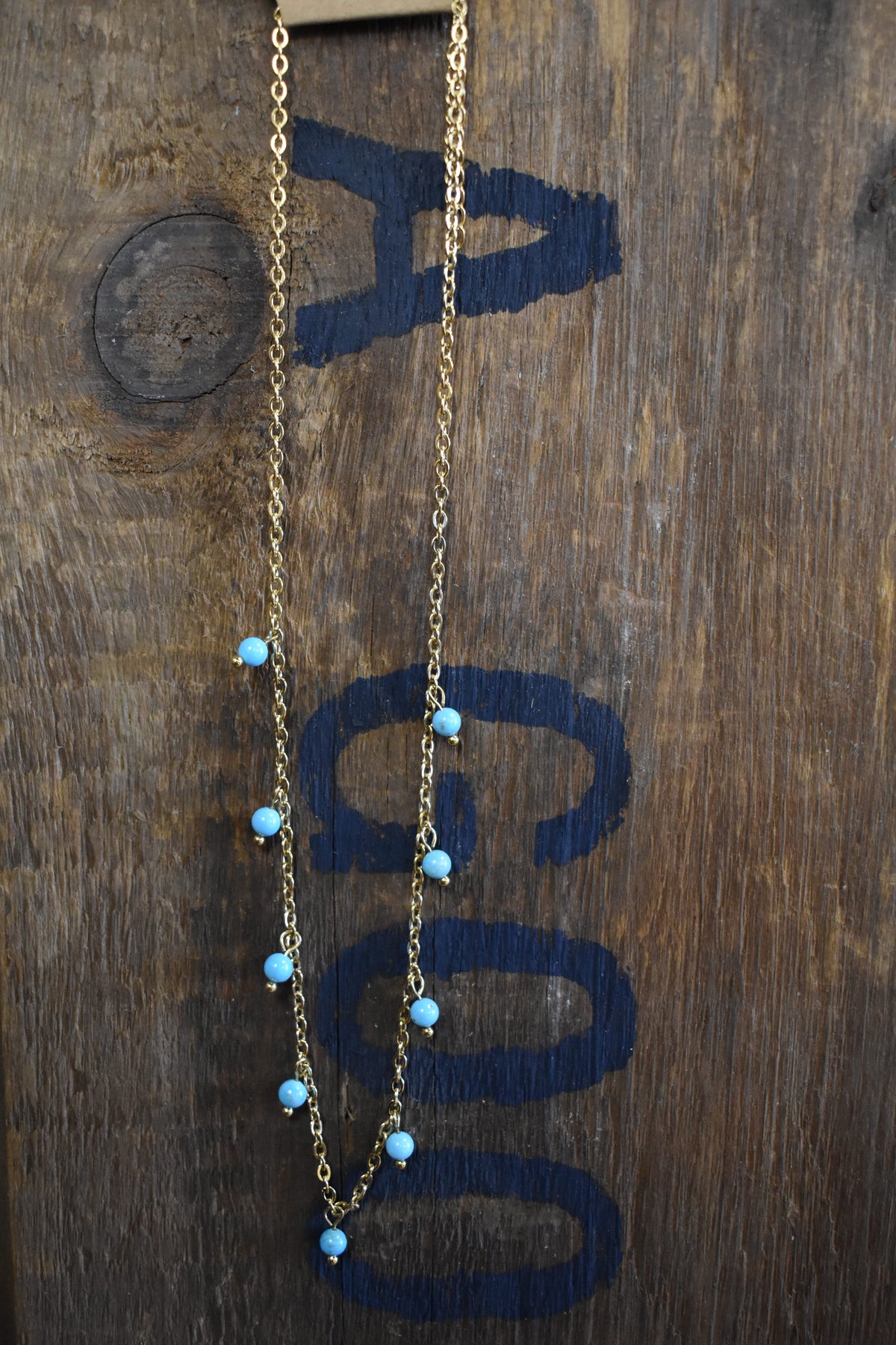 Gold Turquoise Dangle Necklace