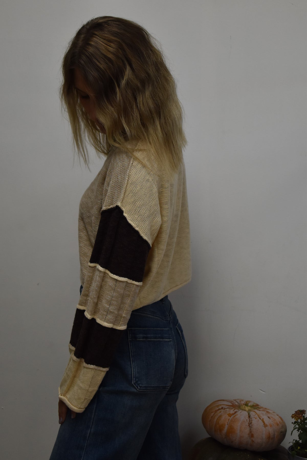 Mocha Color Block Sweater