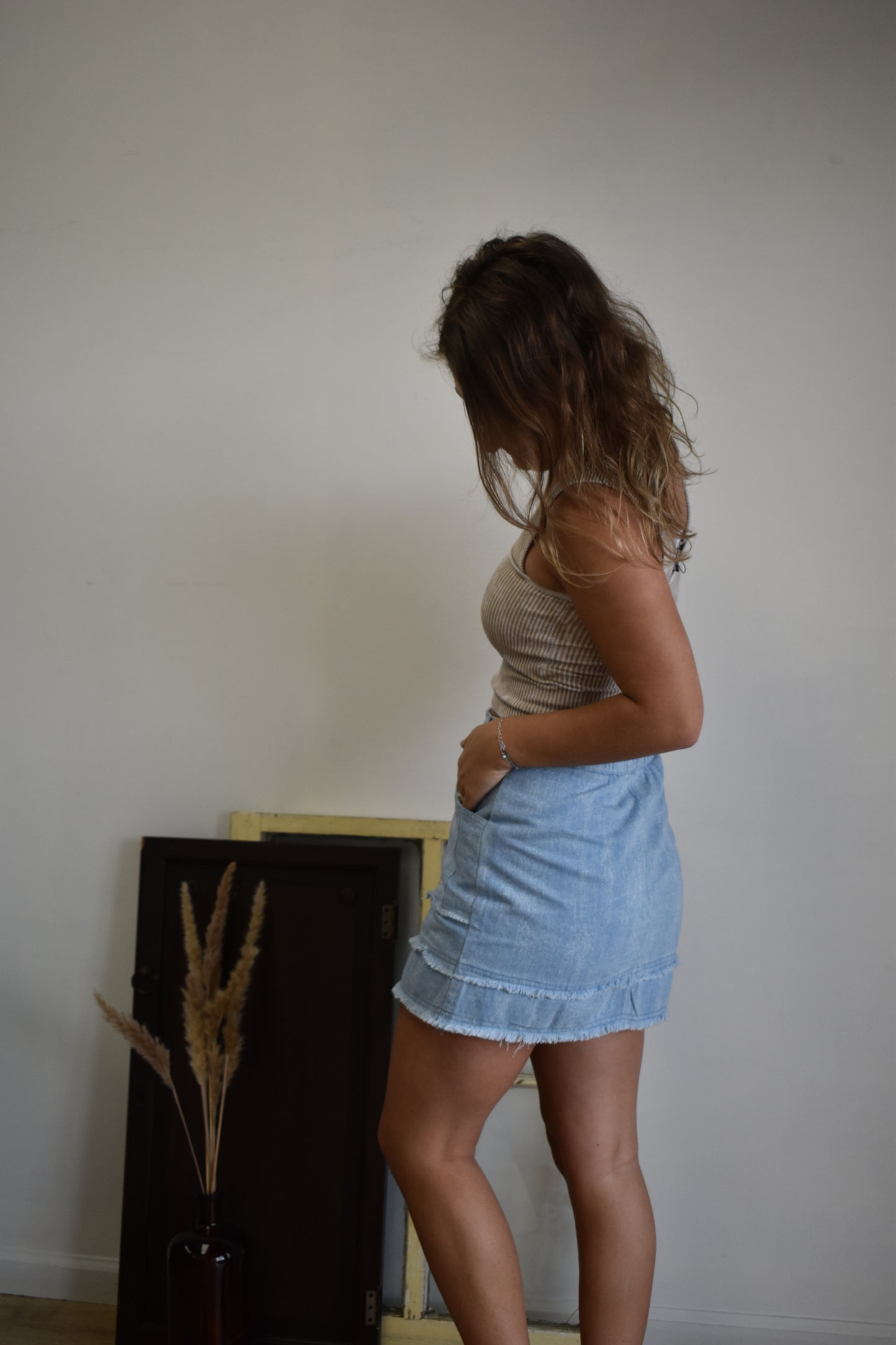 Light Washed Denim Skirt