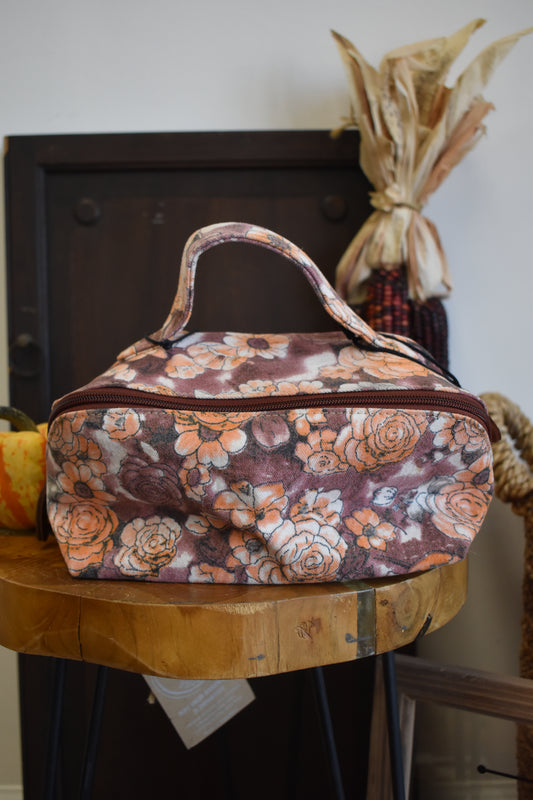 Plum Floral Toiletry Bag