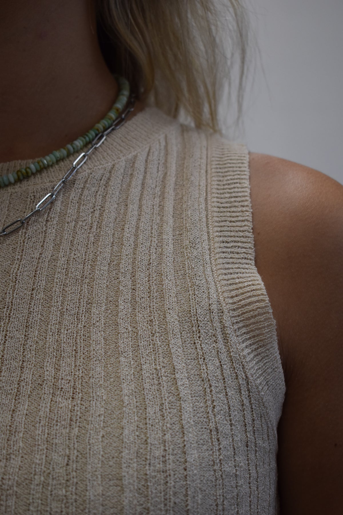 Sandstone Shell Sweater Tank