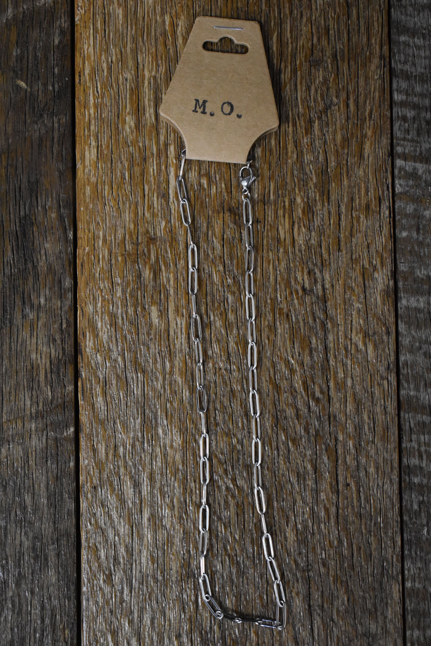 Silver Paperclip Link Necklace