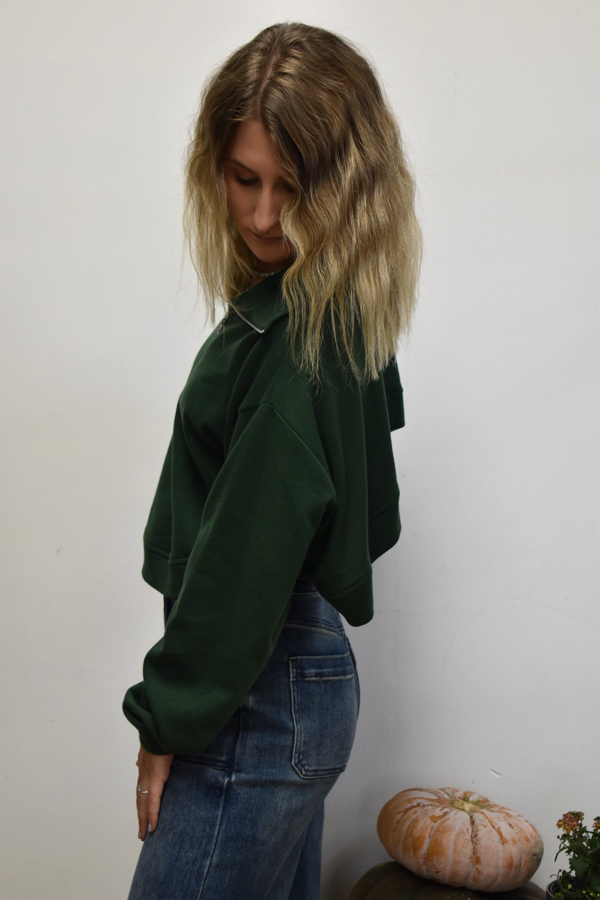 Hunter Green Open-Back Pullover