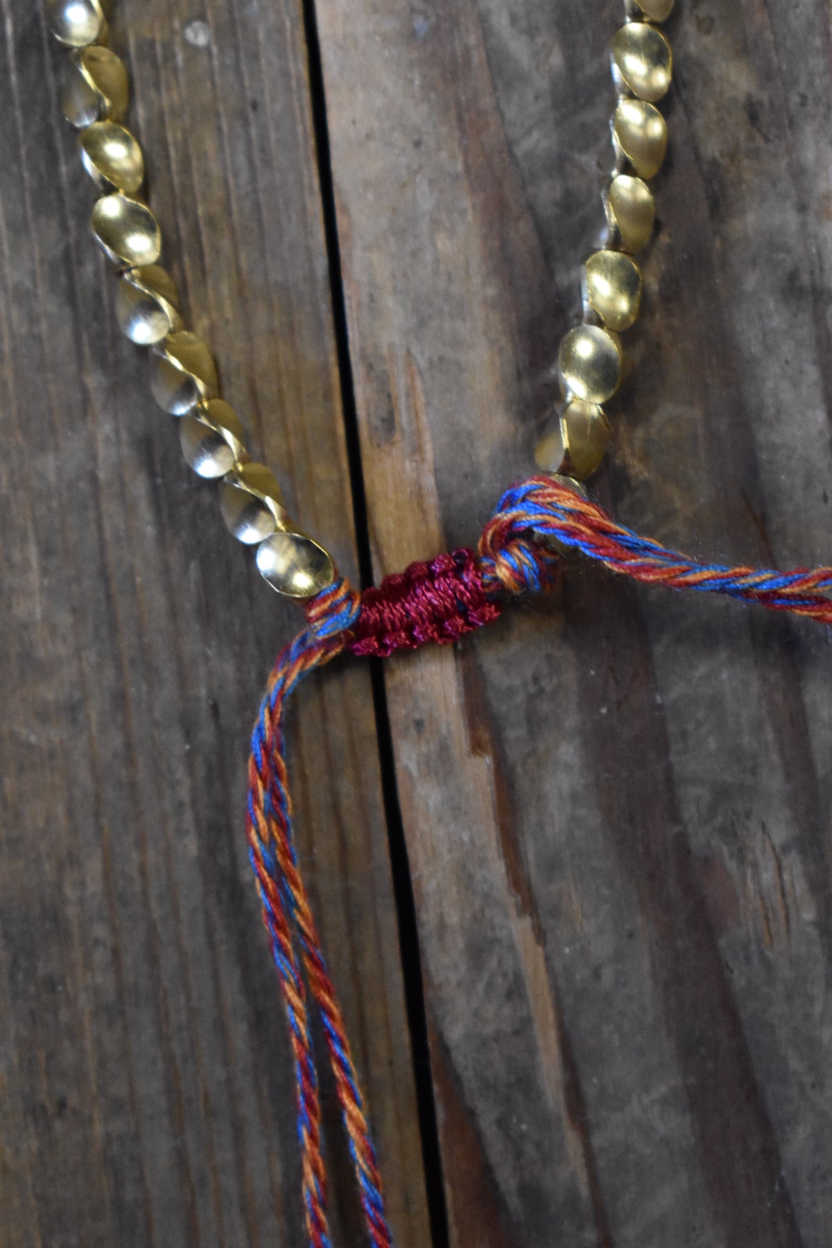 Brass Textured Woven Bracelet