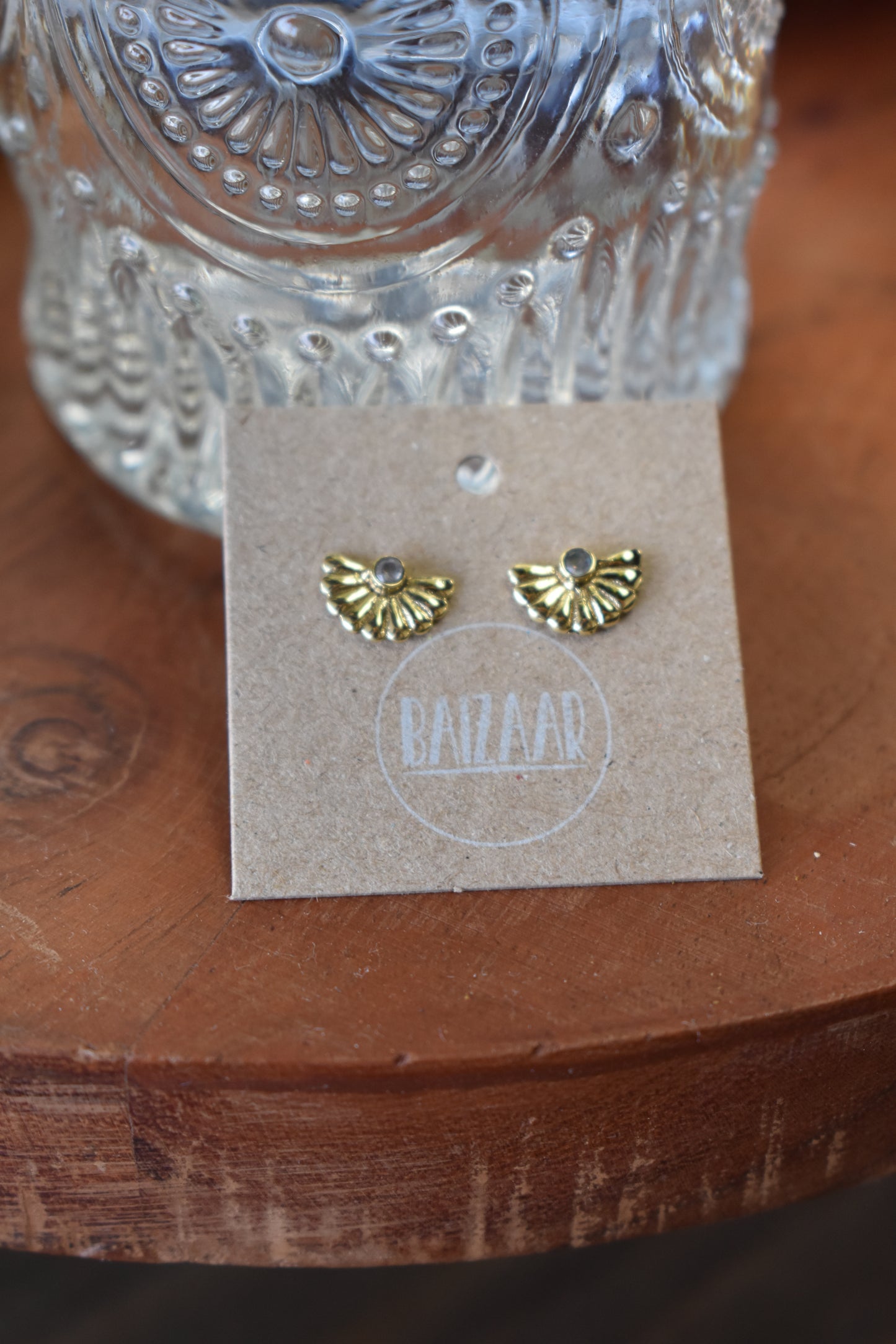 Brass Stone Pedal Studs