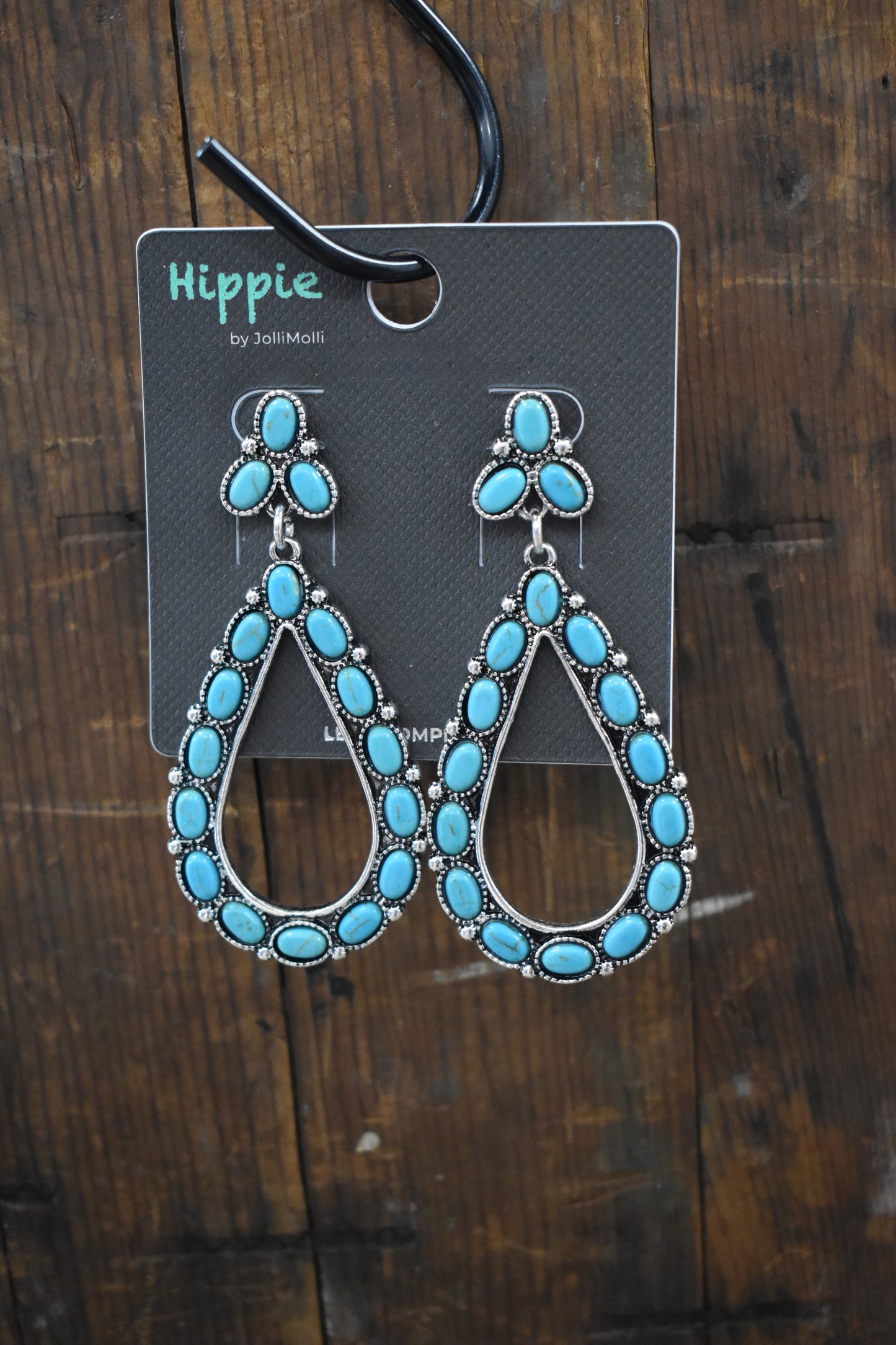 Pedal Teardrop Turquoise Dangle Earrings