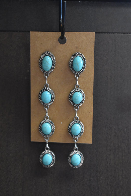 Four Tier Turquoise Earrings