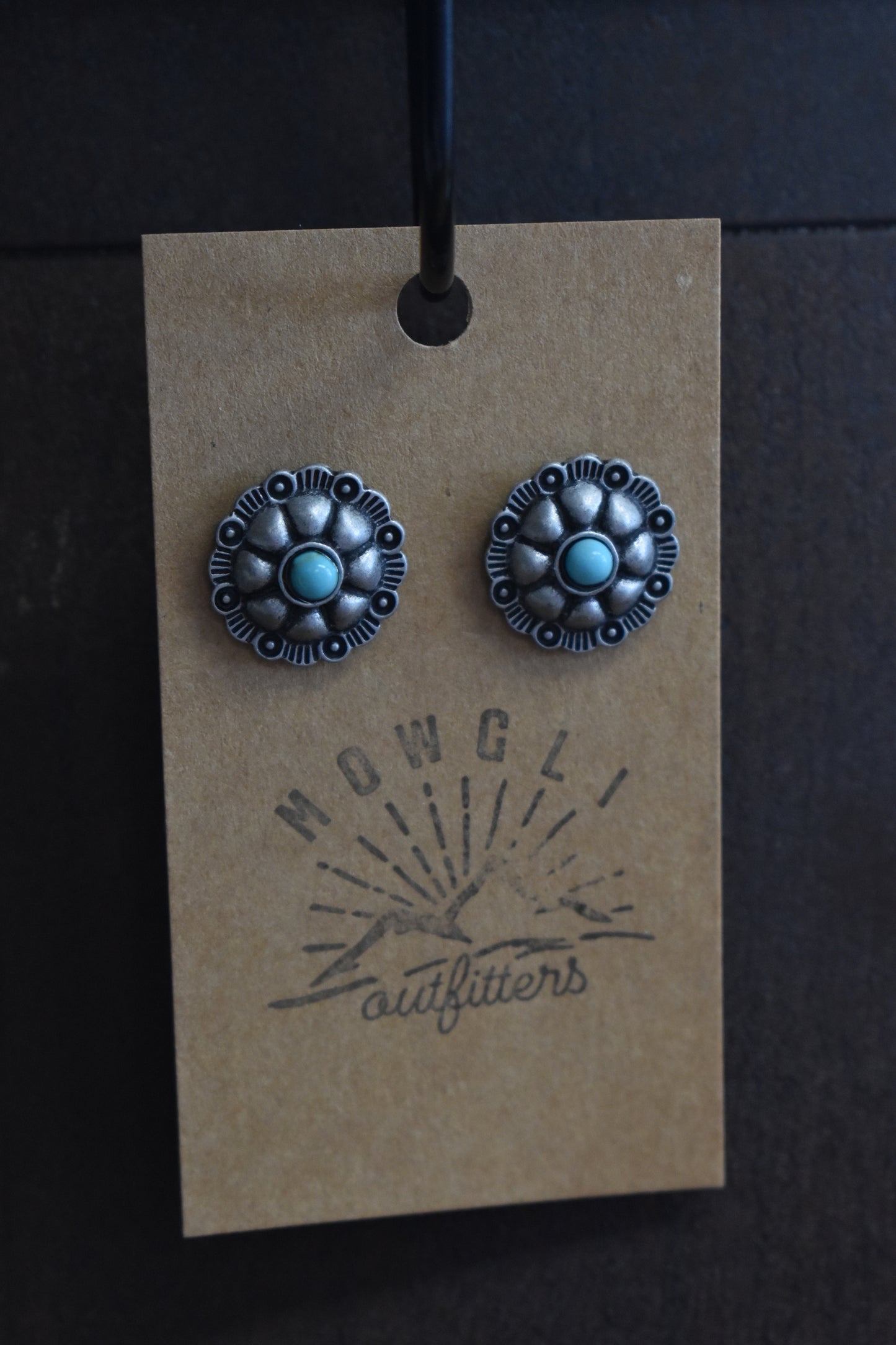 Silver & Turquoise Flower Studs