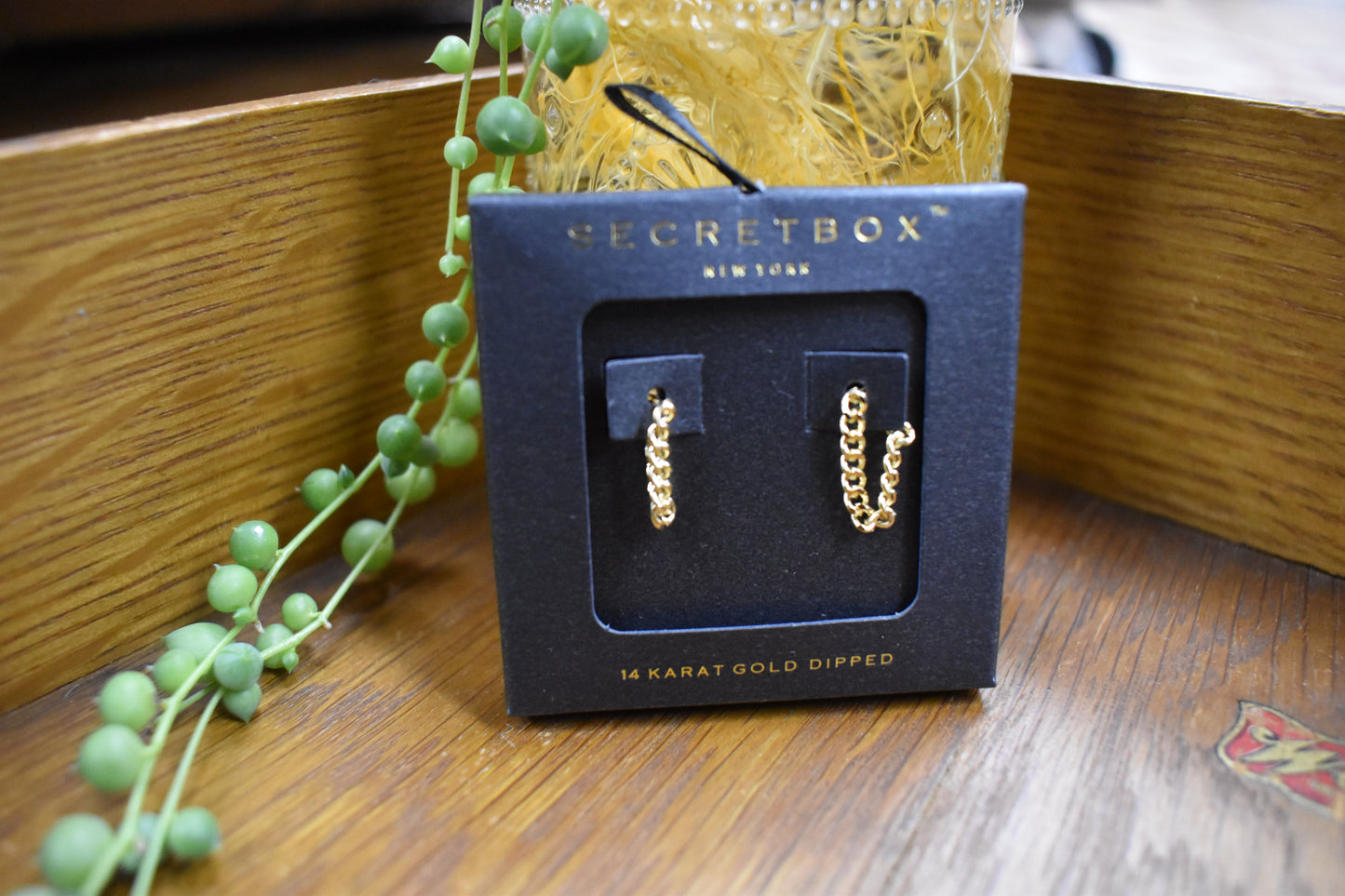 Gold Chain Link Thread Earrings