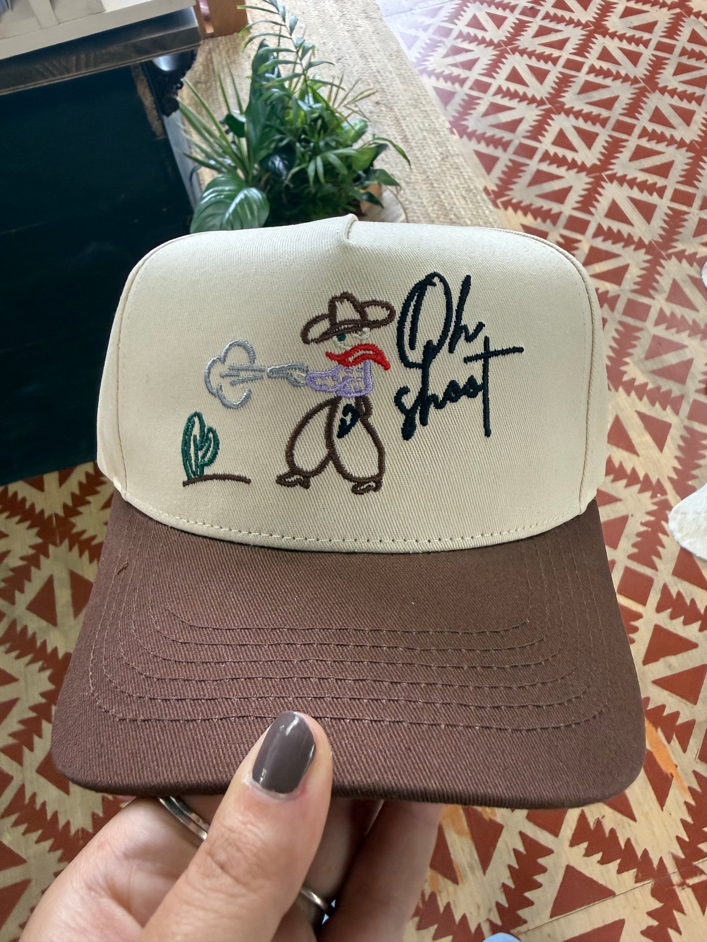 “Oh Shoot” Brown Canvas Hat