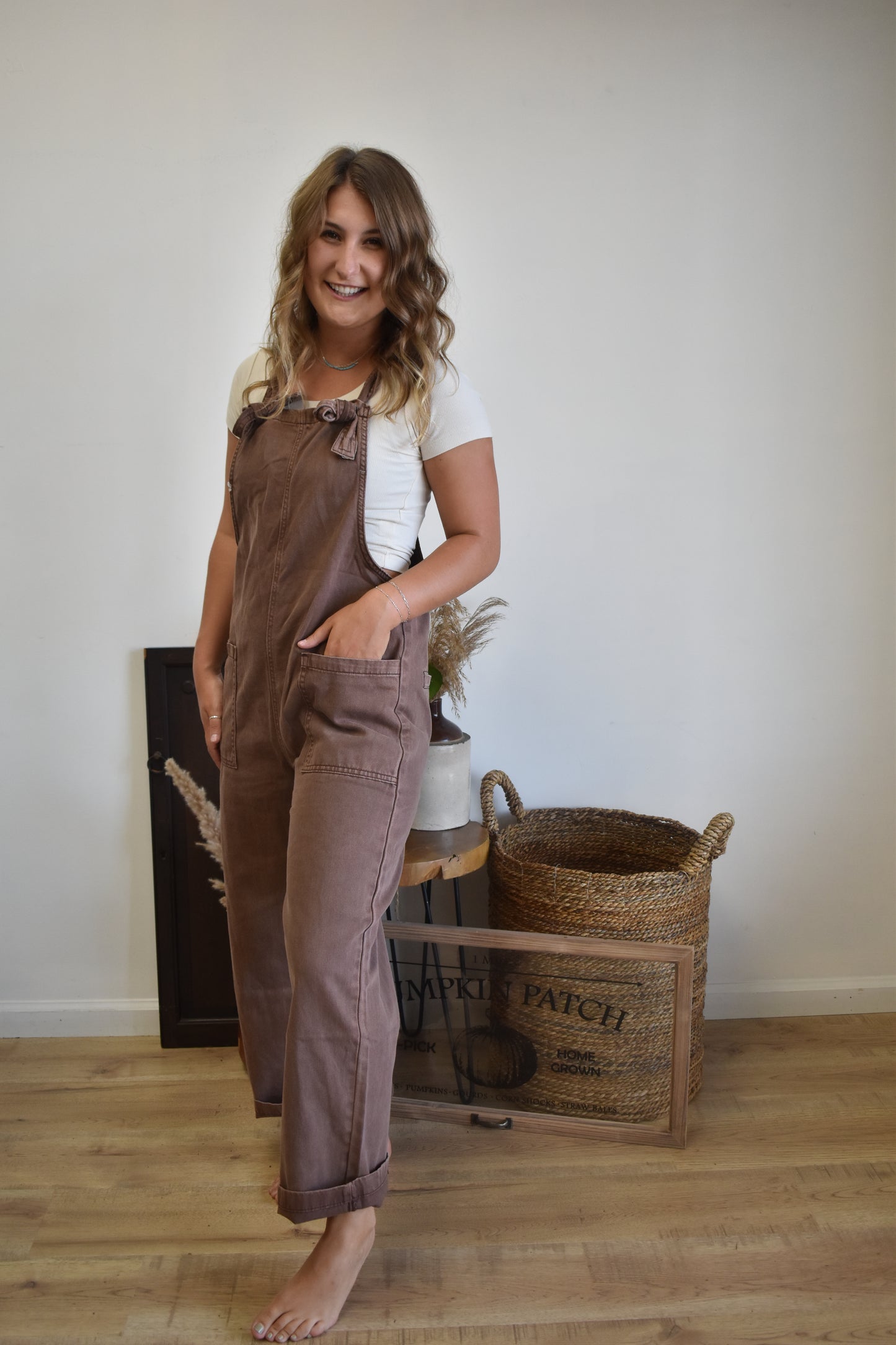 Mahogany Denim Overalls