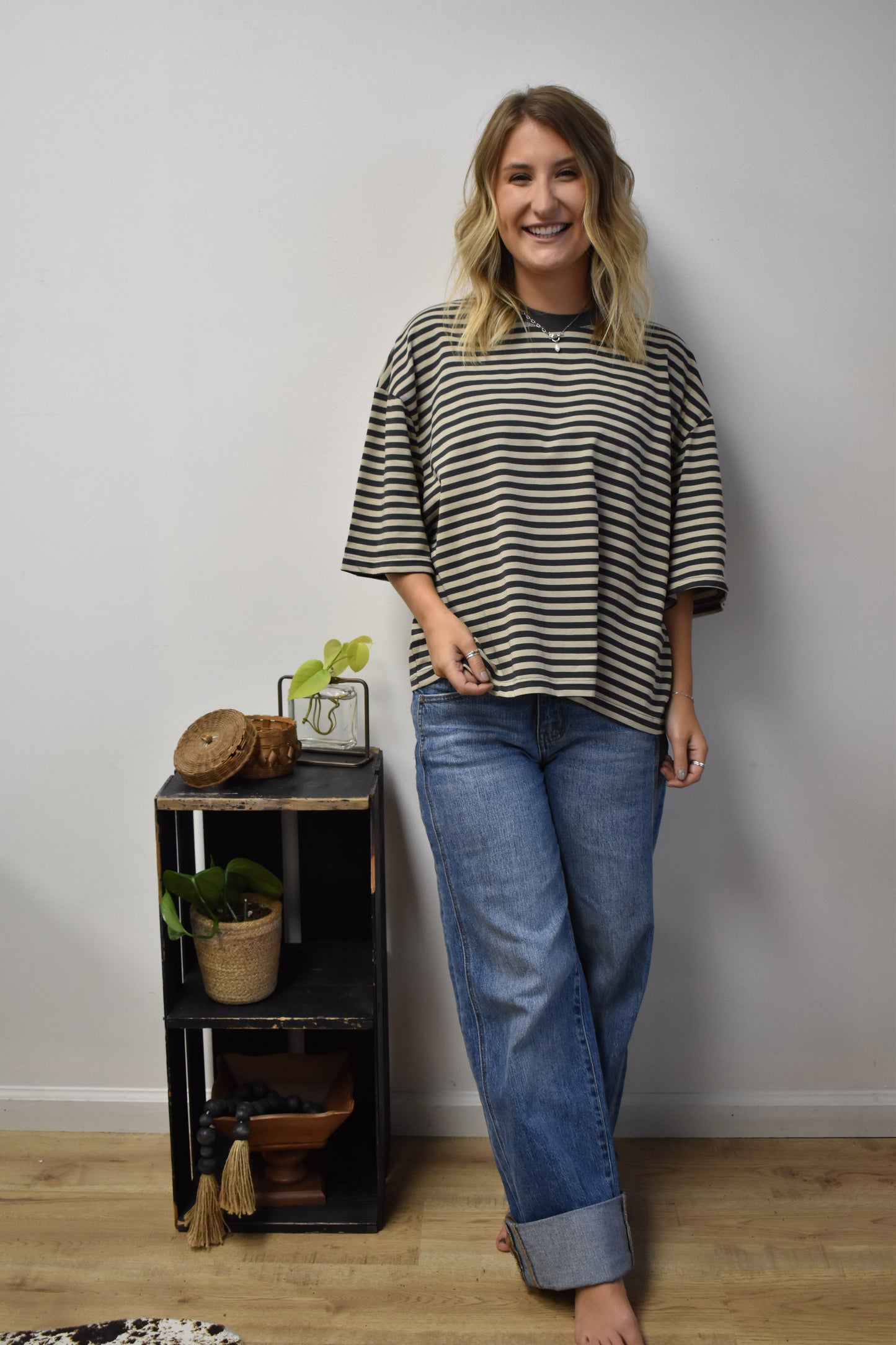 Lena Striped Boxy Tee