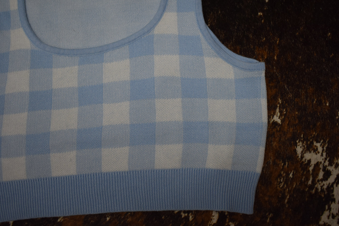 Baby Blue Gingham Tank
