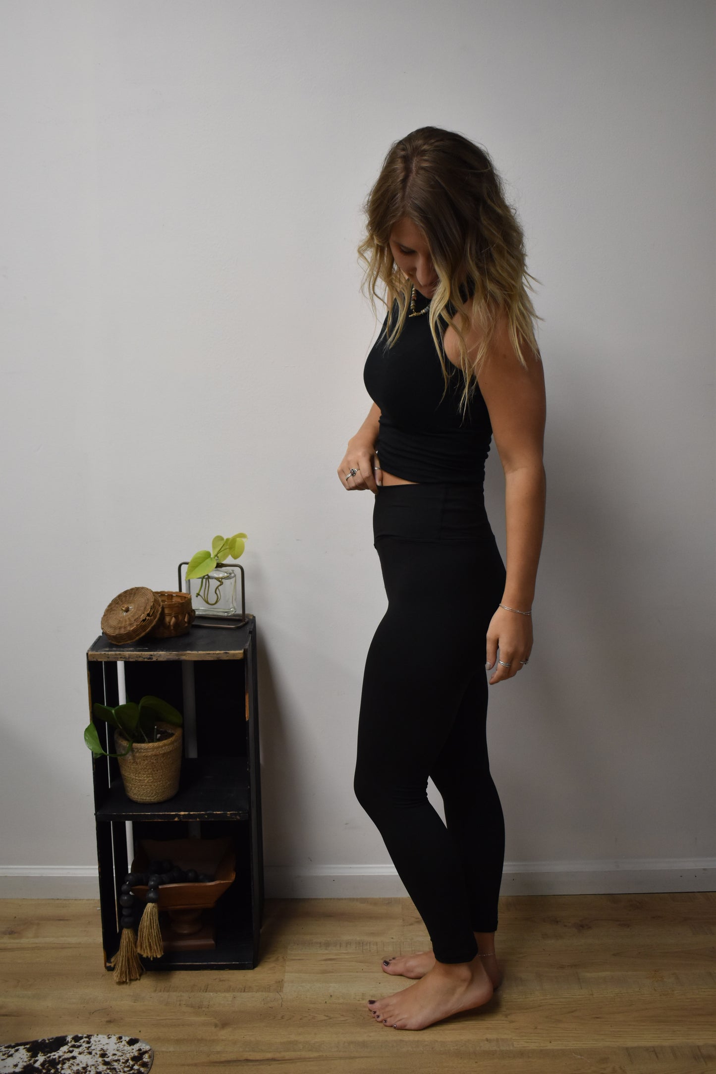 Basic Black Yoga Crossover Leggings