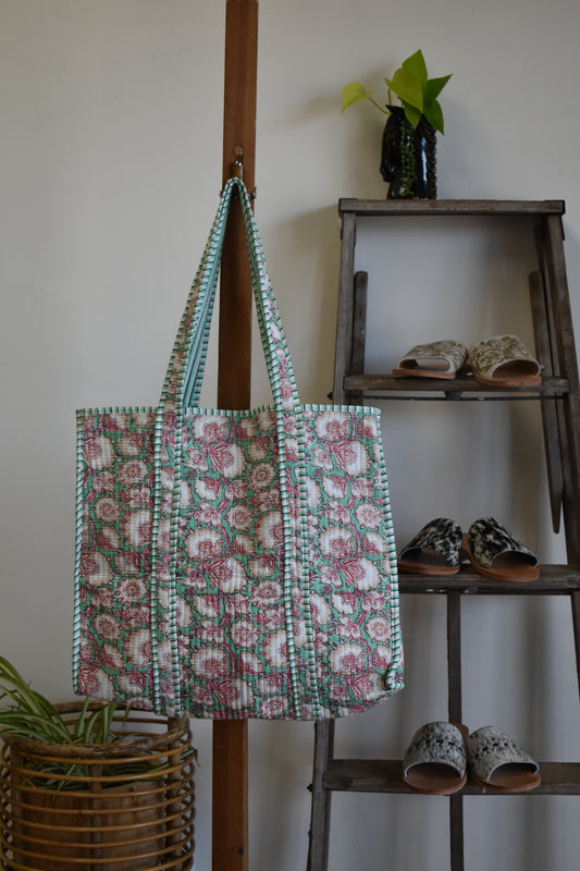 Pastel Floral Quilted Bag