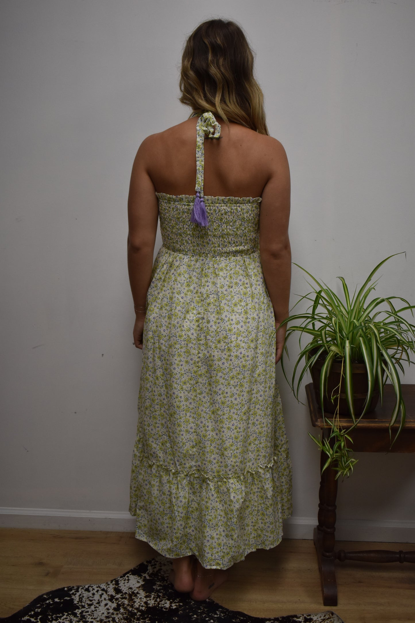 Floral Halter Neck Maxi Dress