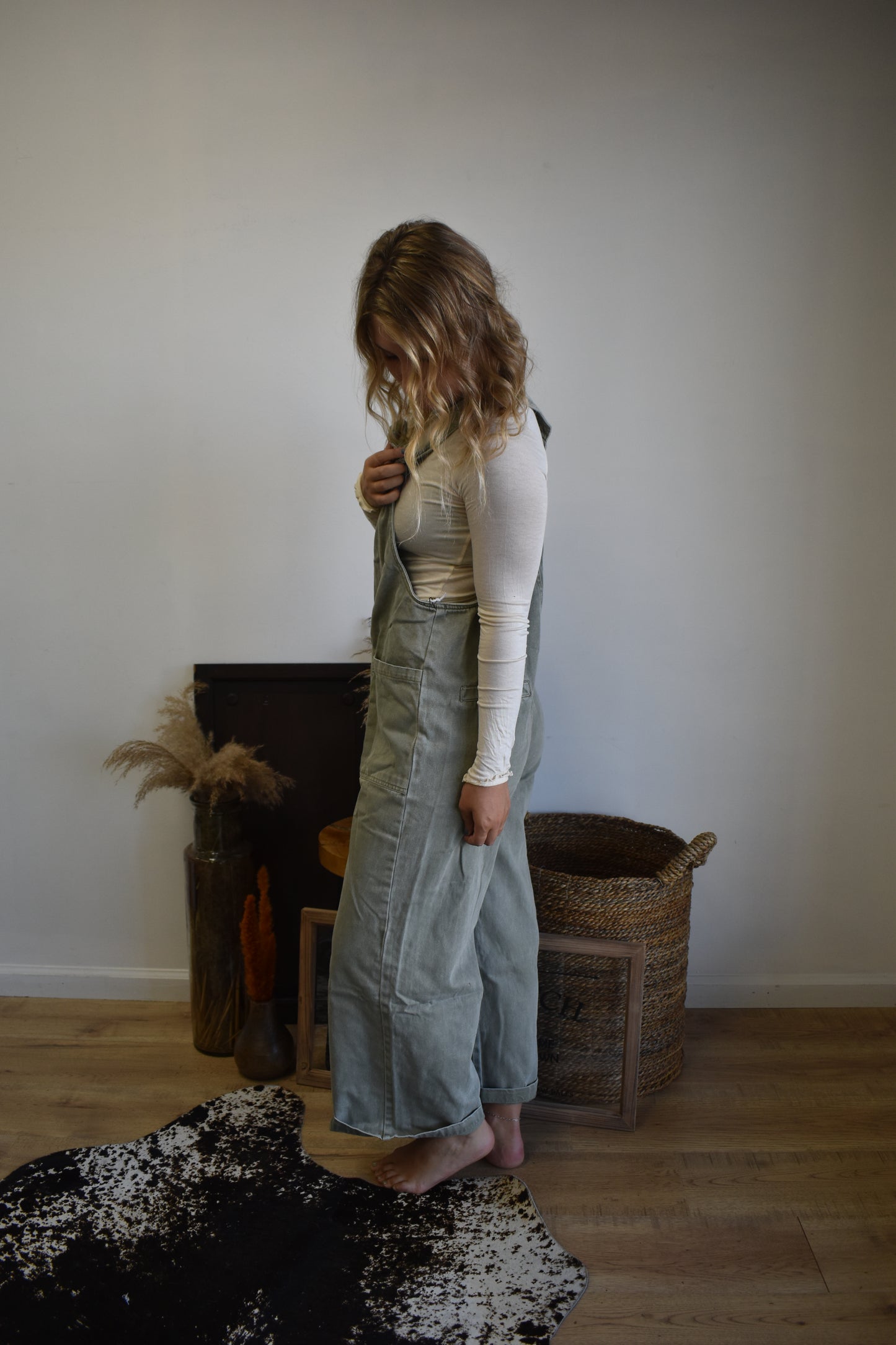 Sage Denim Overalls