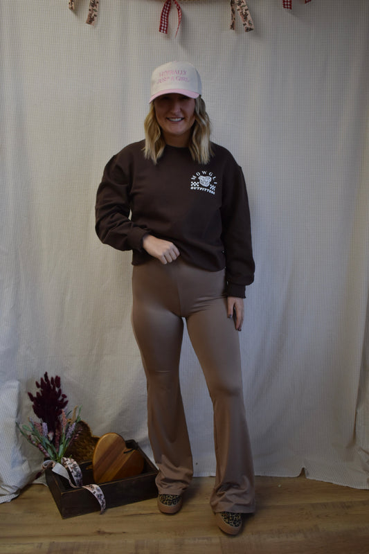 Polly’s Flare Leggings: Tan