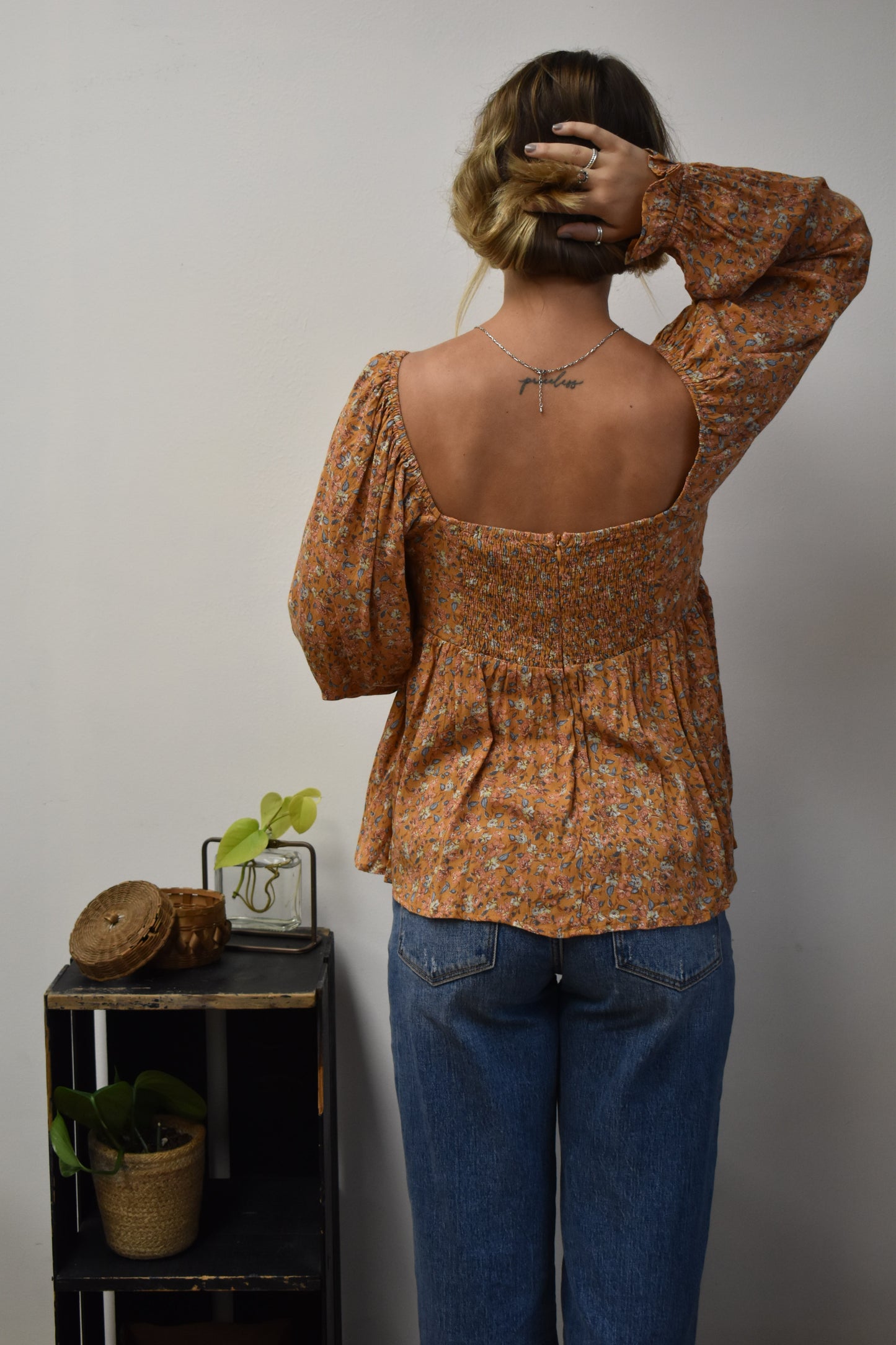 Terracotta Bloom Smocked Top
