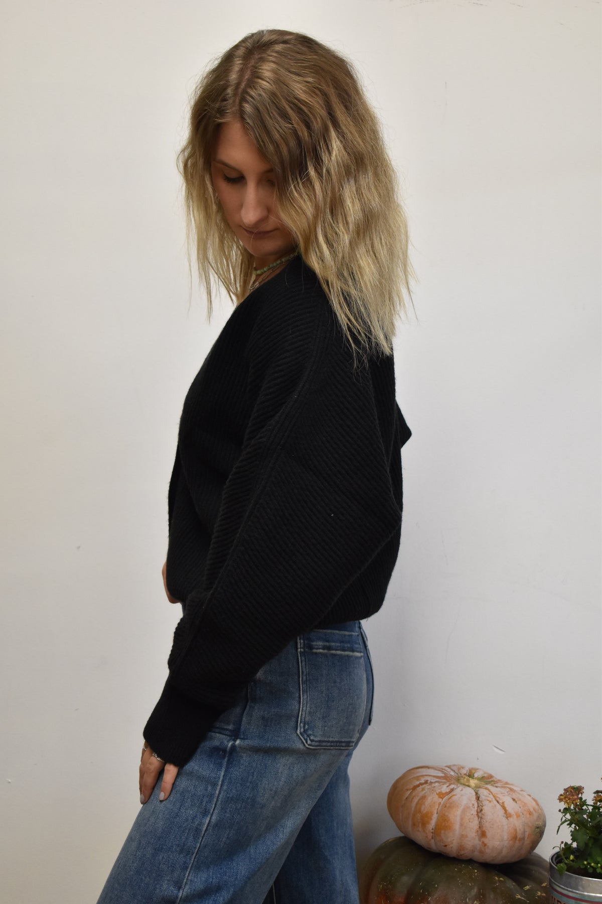 Ribbed Black Cozy Sweater