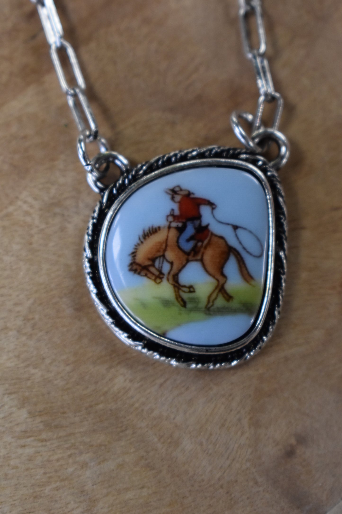 Western Portrait Pendant Necklace