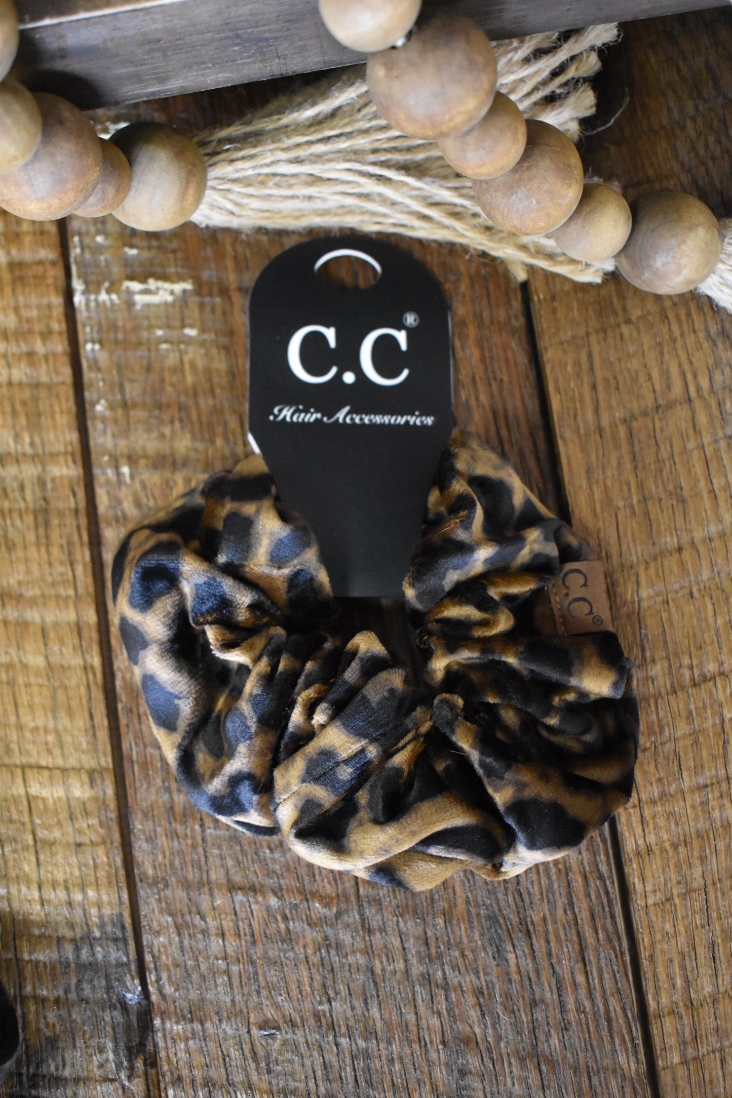 Velvet Leopard Scrunchie
