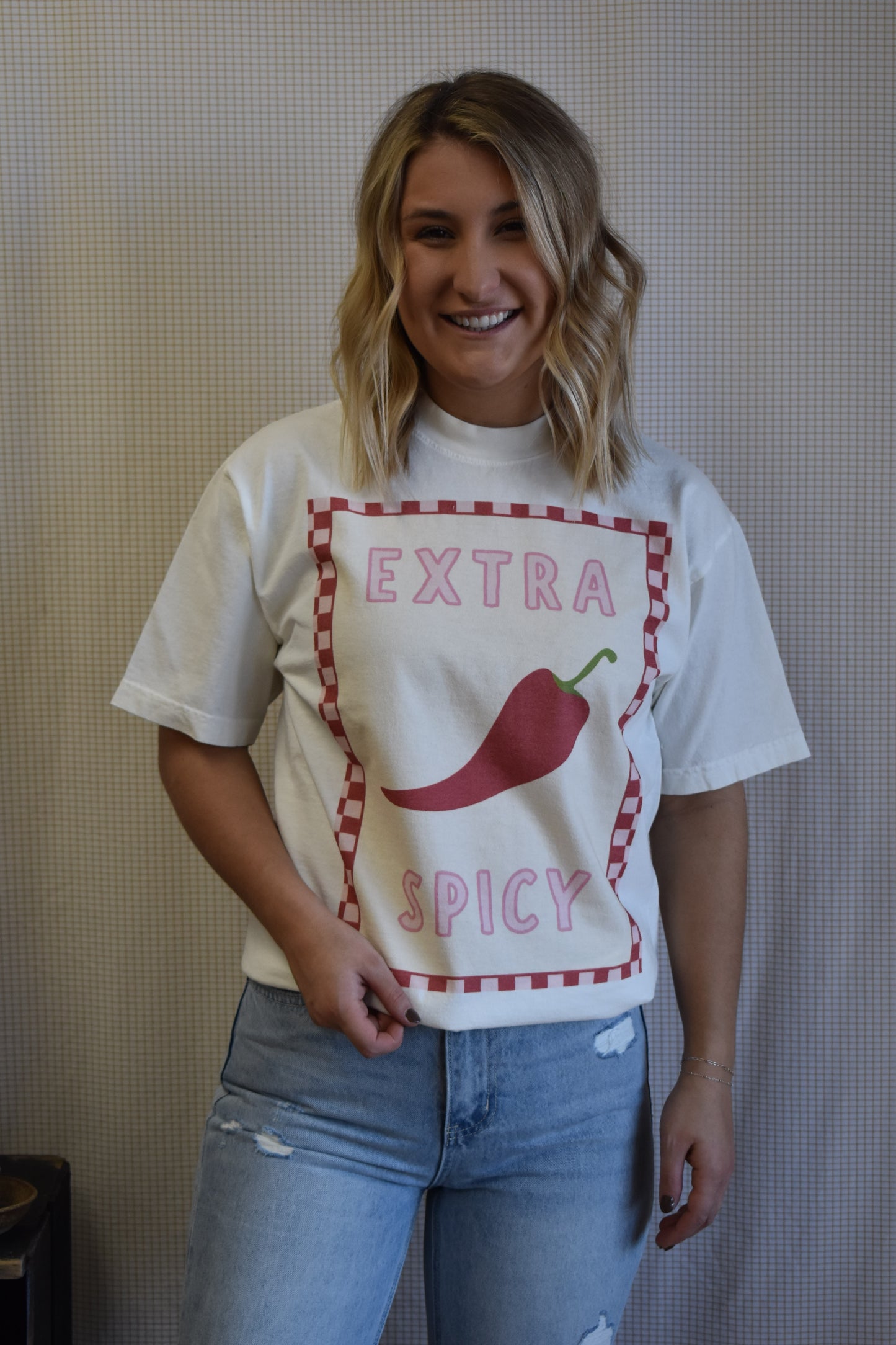 “Extra Spicy” Ivory Graphic Tee