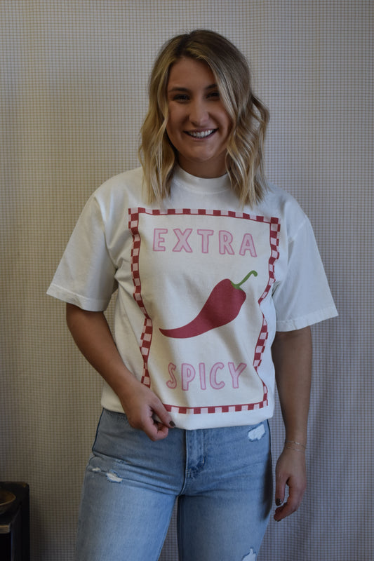 “Extra Spicy” Ivory Graphic Tee