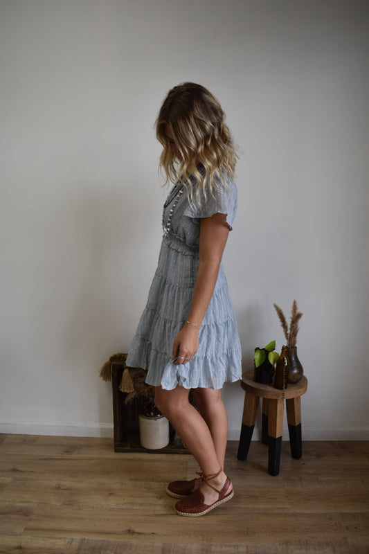 Baby Blue Textured Dress