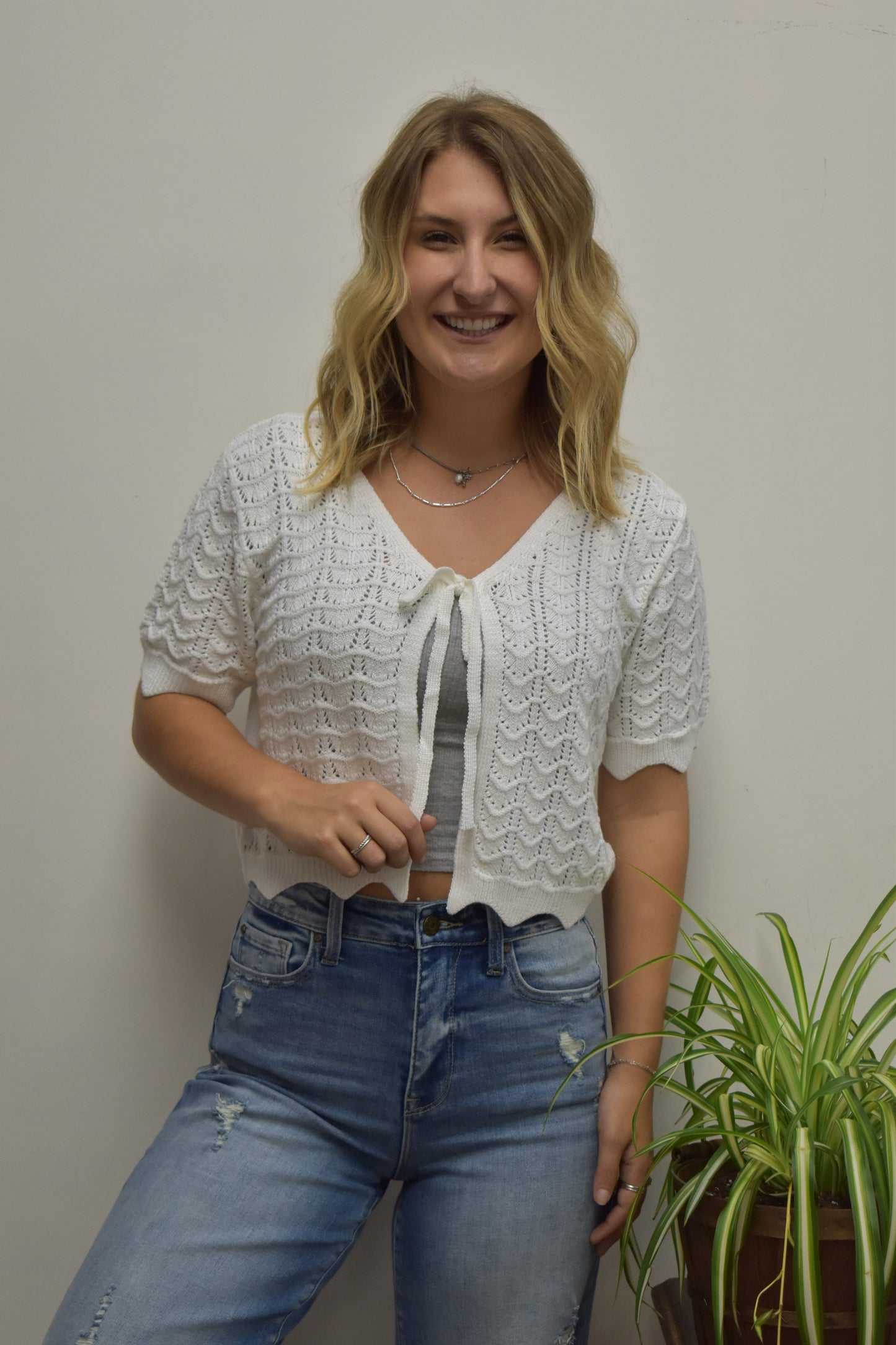 Front Tie Crochet Top