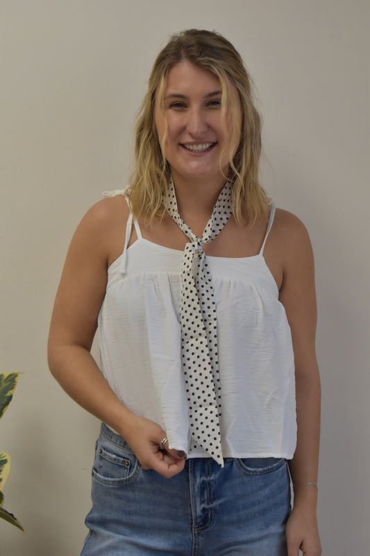 White Peplum Tank