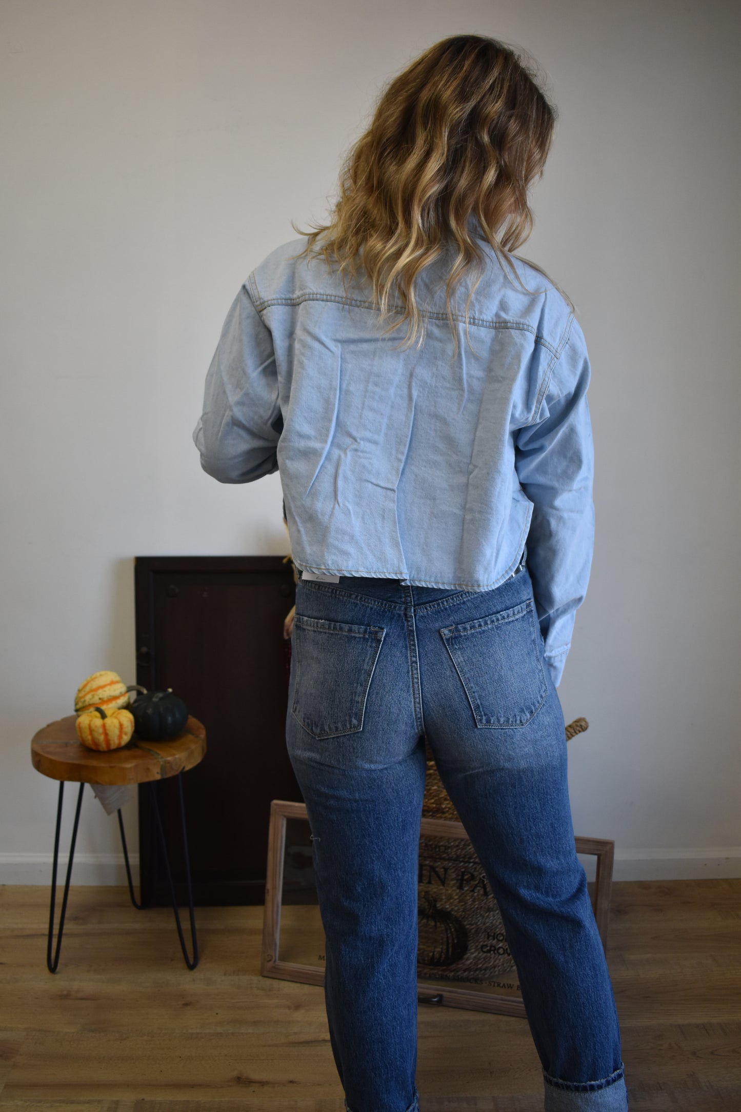 Light Denim Cropped Jacket