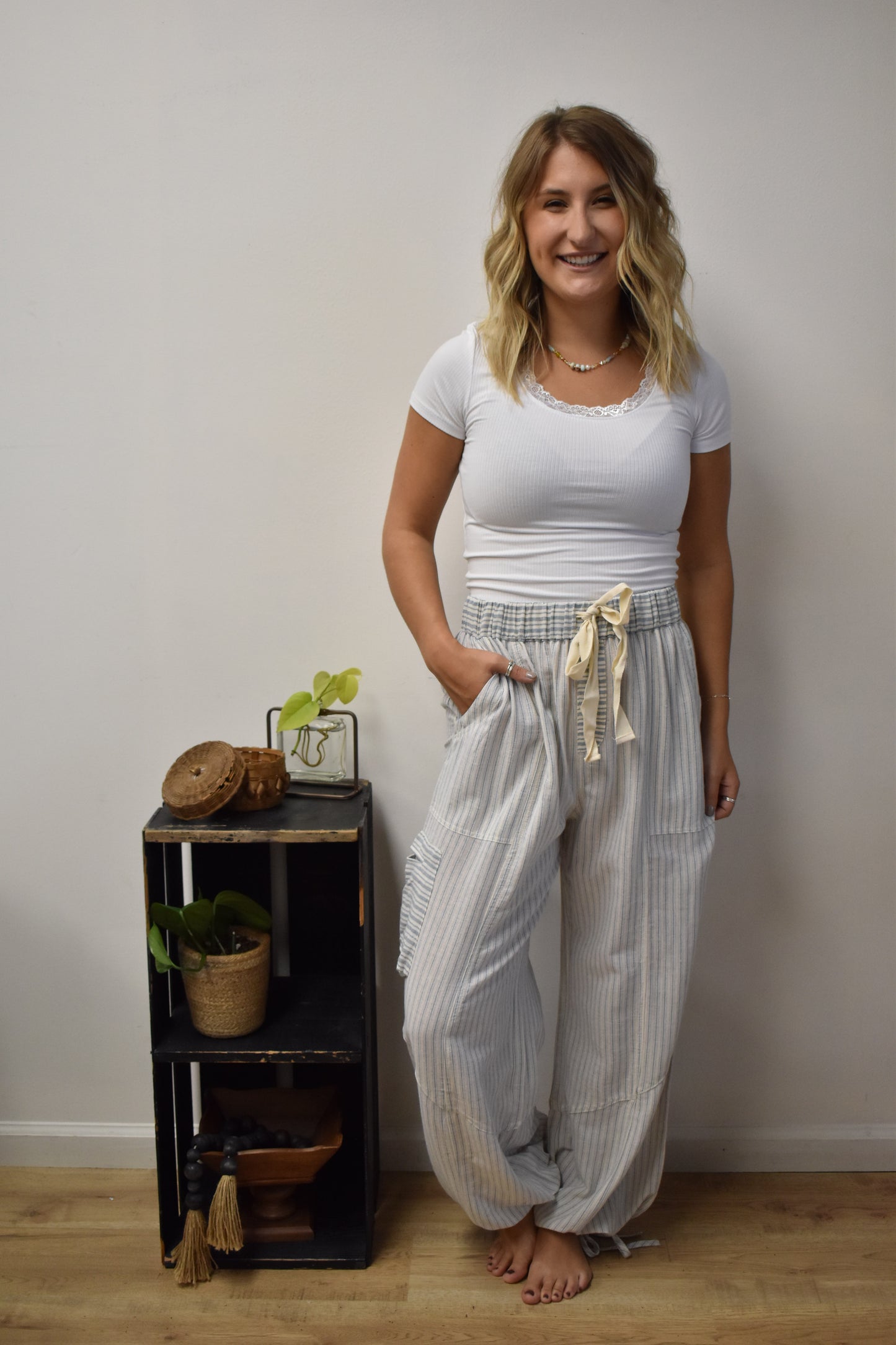 Pin-Striped Petal Pants