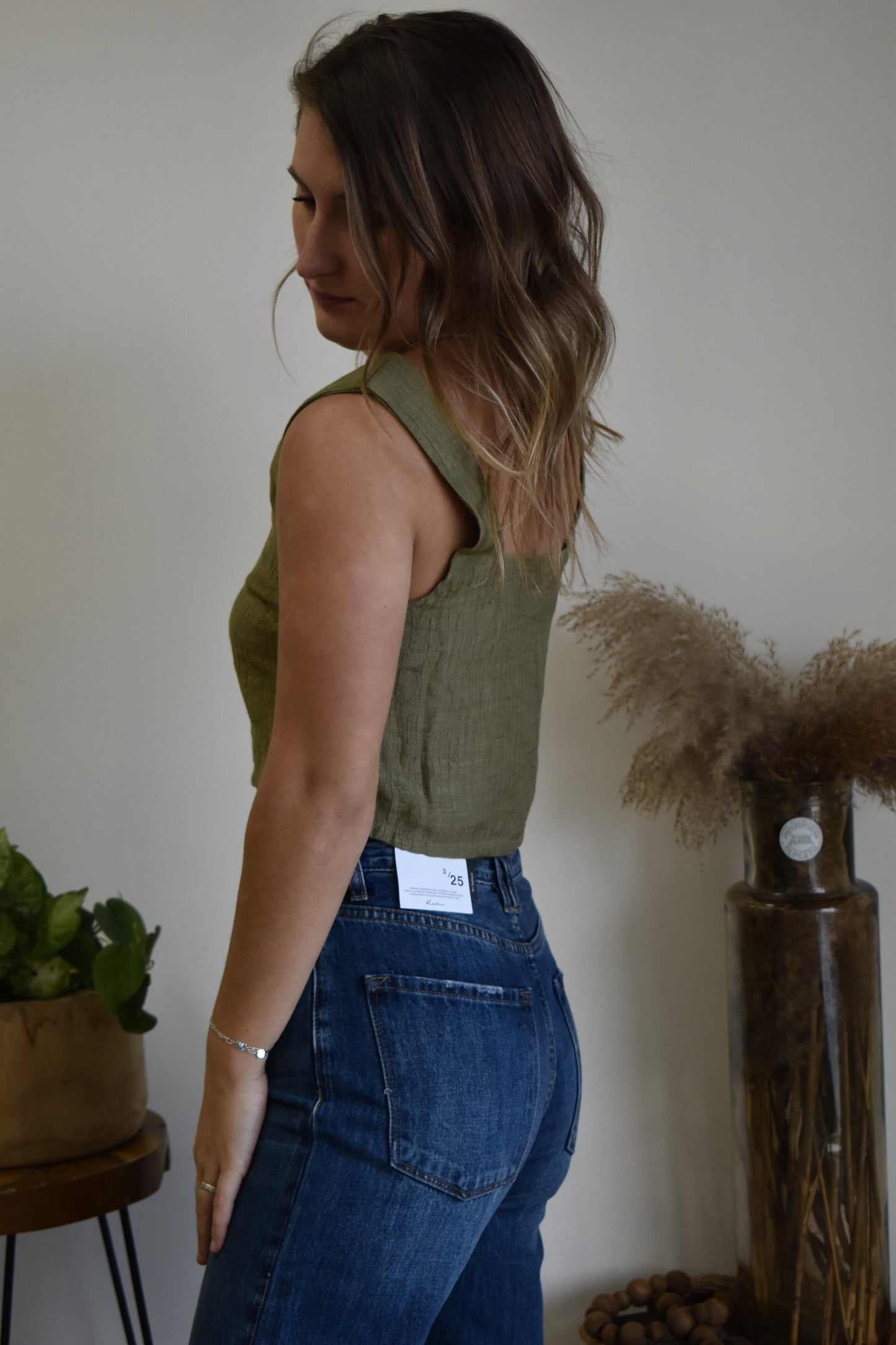 Olive Square Neck Tank