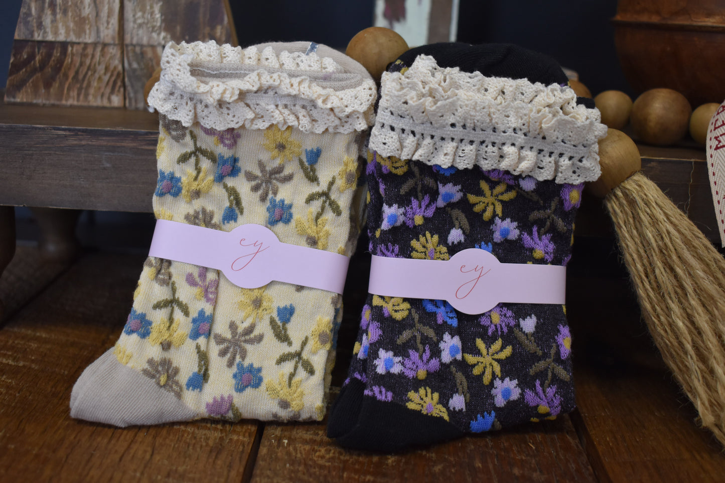 Vintage Blossom Socks