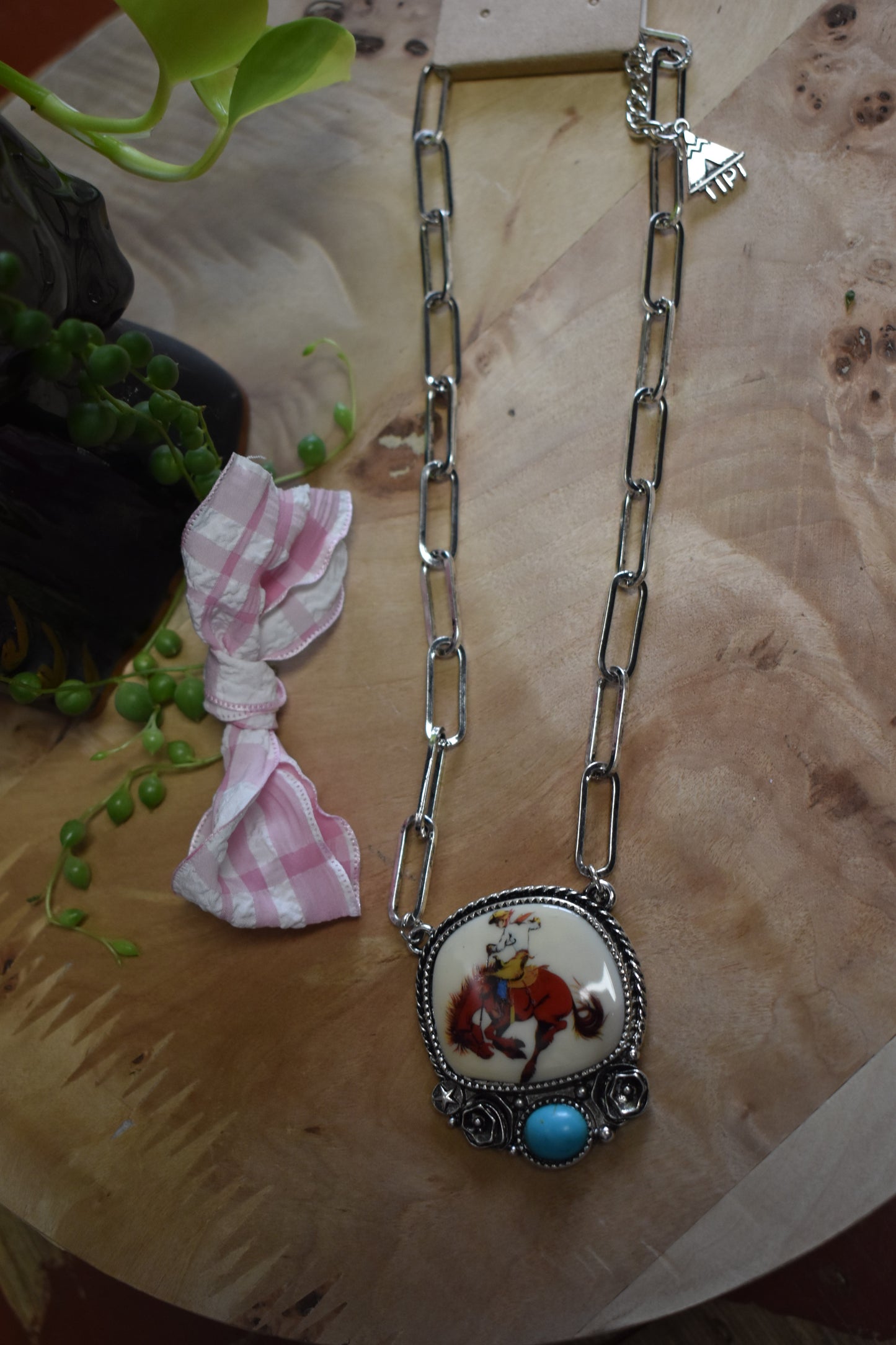 Chunky Bronc Pendant Necklace