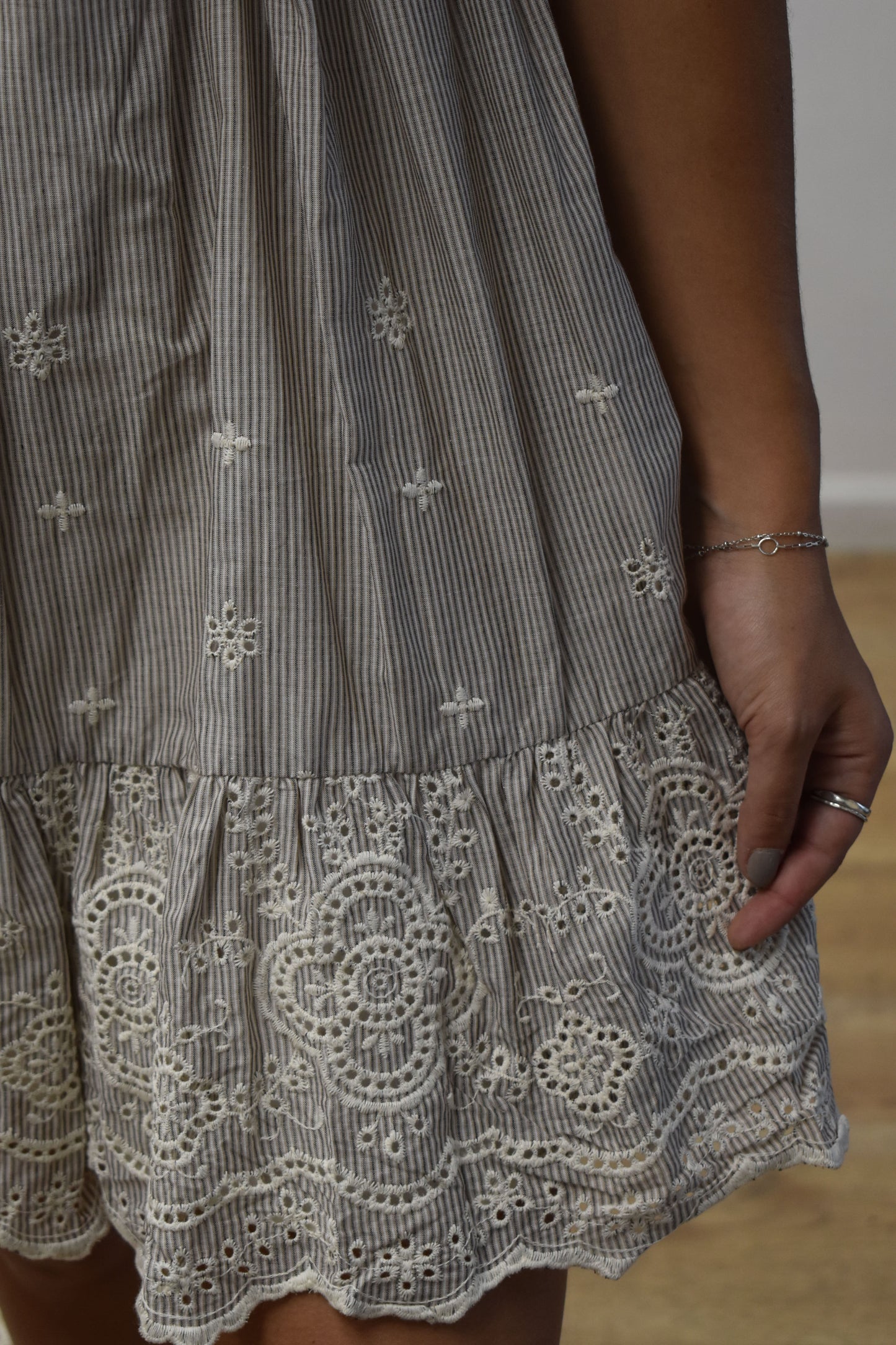 Toned Eyelet Babydoll Dress