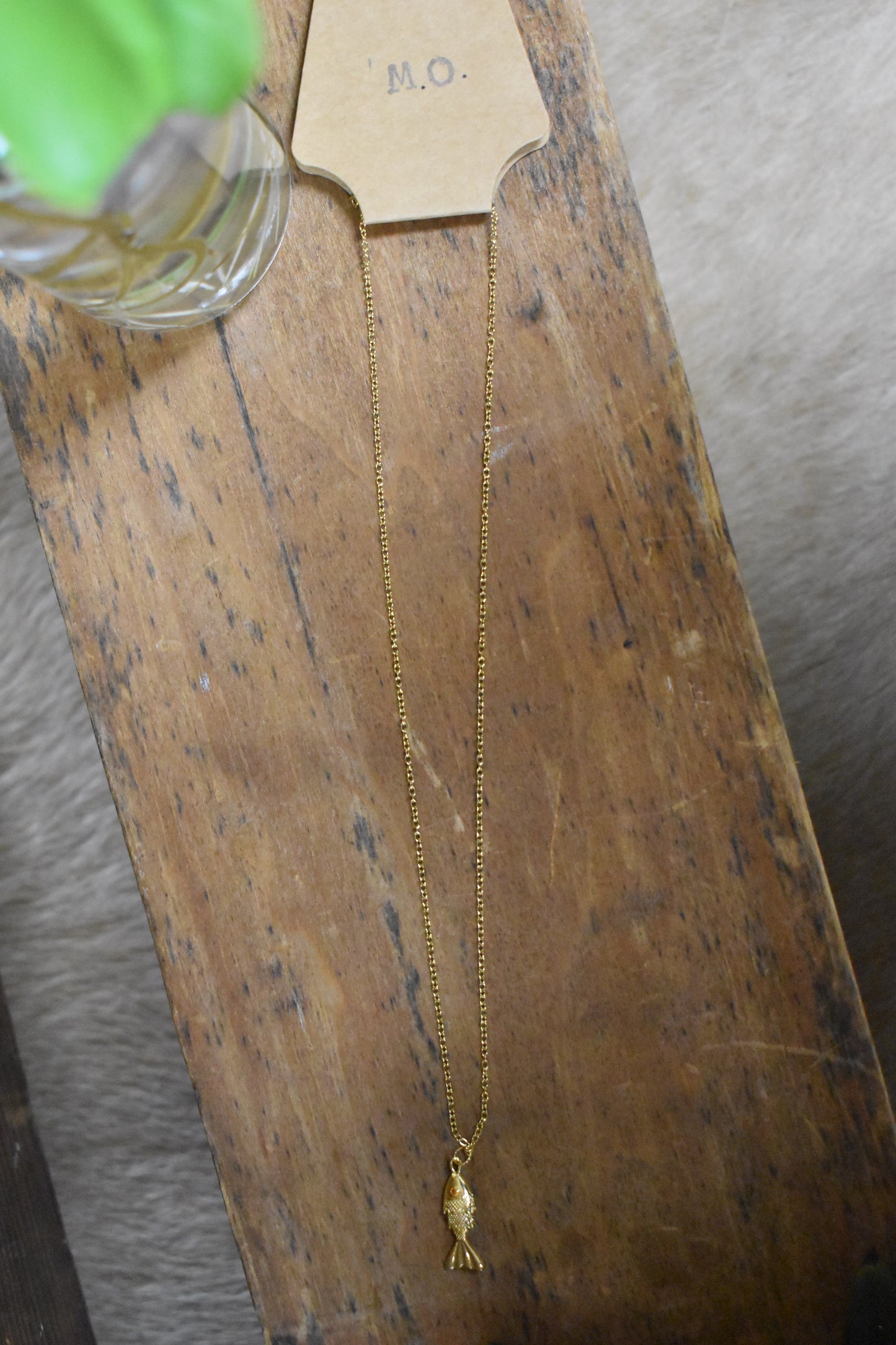 Gold Fish Charm Necklace