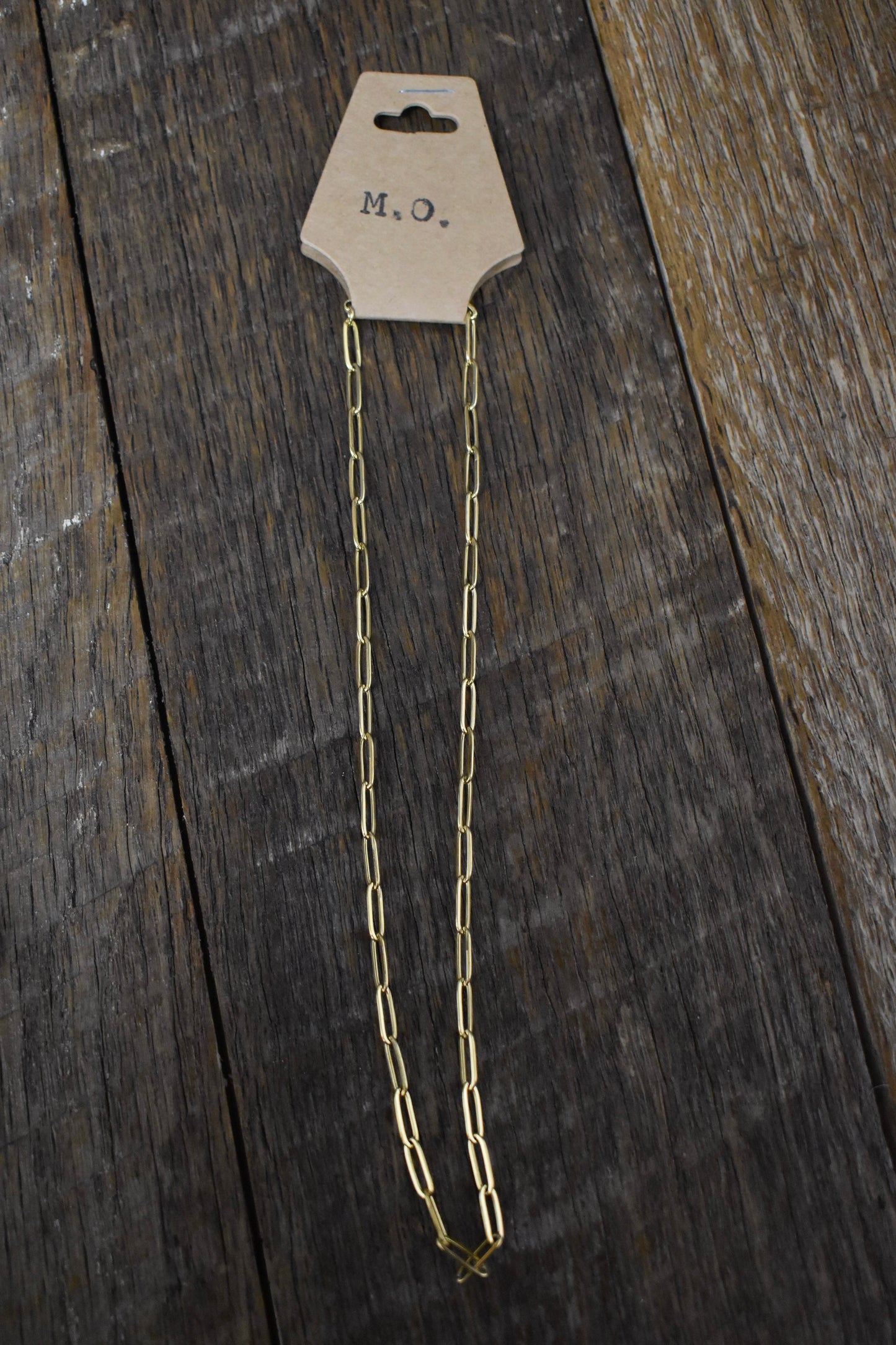 Gold Paperclip Link Necklace