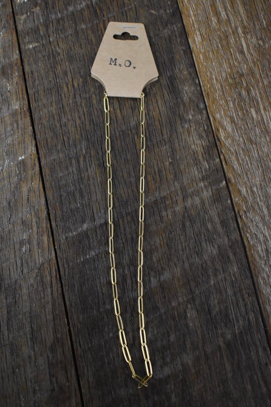 Gold Paperclip Link Necklace