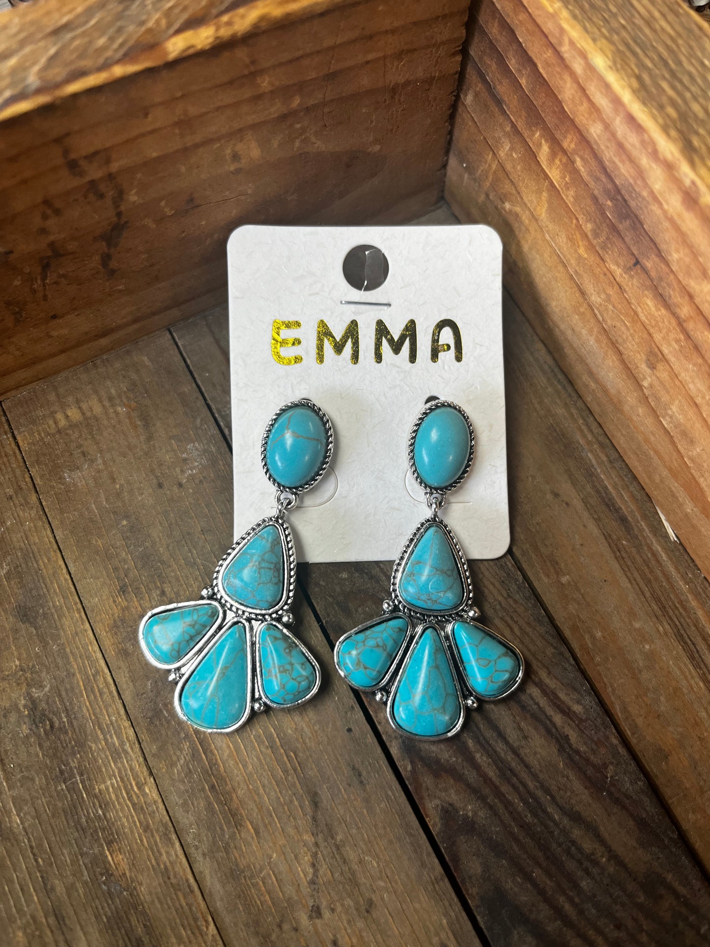 Chunky Turquoise Stone Earrings