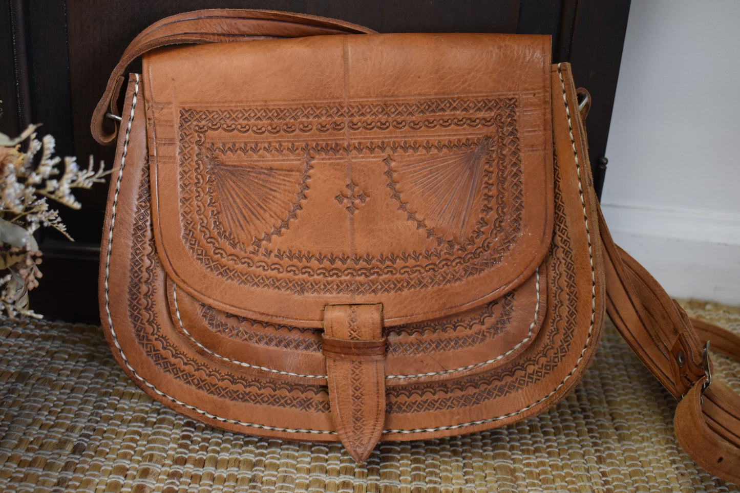 Light Brown Round Crossbody