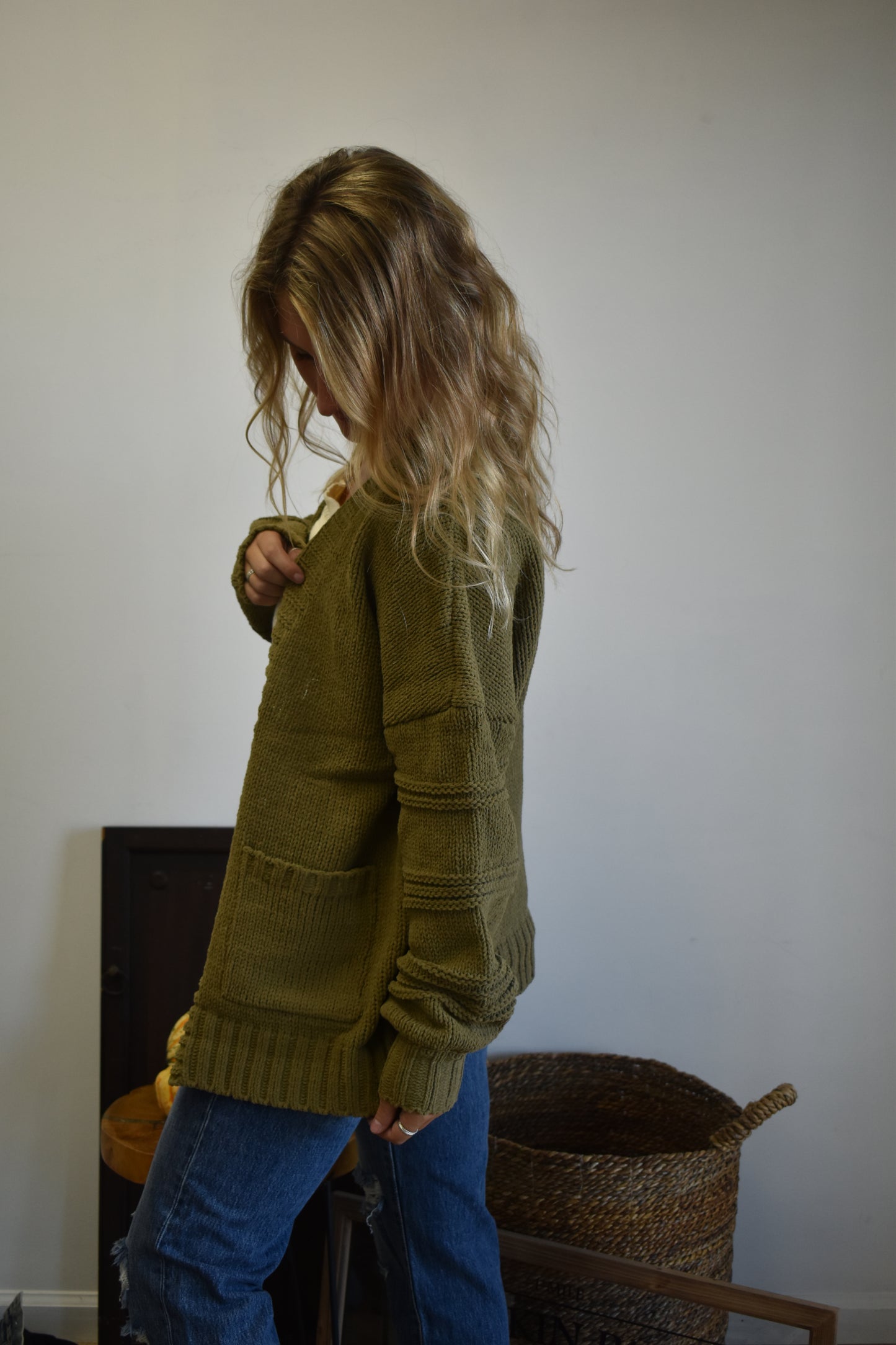 Olive Knit Cardigan