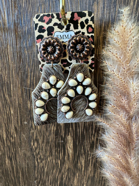 Cowhide Squash Earrings